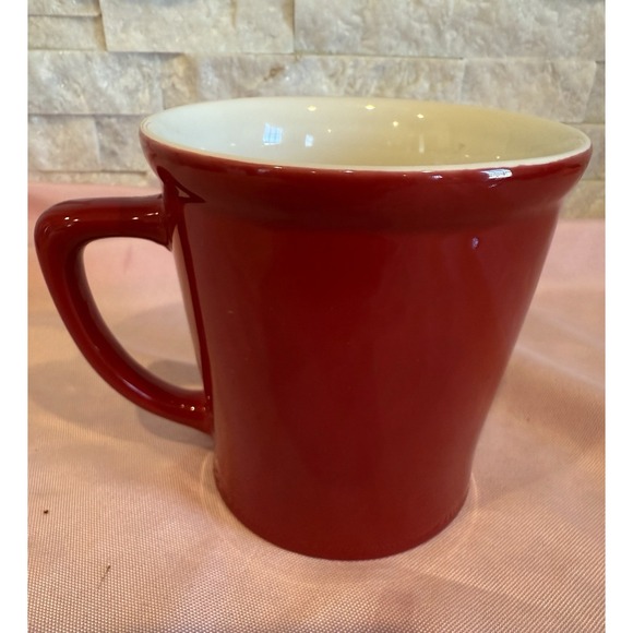 Starbucks 2009 Red Coffee Tea Mug Cup New Bone China Embossed Letters 12 Oz - Picture 4 of 4